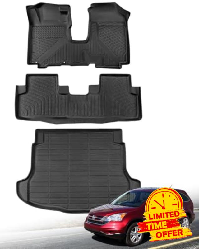 for Honda CR-V CRV 2011-2007 Floor Mats Cargo Liner LX SE EX EX-L Rubber Trunk Carpet All Season Weather Protector Waterproof Anti-Slip Tech