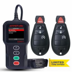 Key Fob Replacement Kit fits for 2013-2017 Dodge ram 1500 2500 3500 Keyless Entry Remote Control Key Replace FCC ID: GQ4-53T with Interchangeable 3 & 4 Button