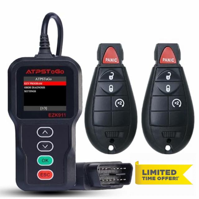 Key Fob Replacement Kit fits for 2013-2017 Dodge ram 1500 2500 3500 Keyless Entry Remote Control Key Replace FCC ID: GQ4-53T with Interchangeable 3 & 4 Button