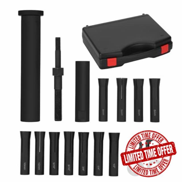 18pcs 95400 in-Line Dowel Pin Puller Master Set Includes Both SAE and Metric Collets