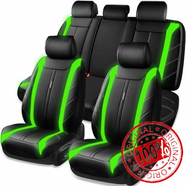 CAR PASS Luxury Faux Leather Seat Covers Full Set