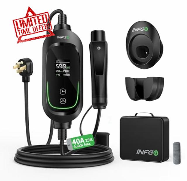 Fast Tesla Charger Level 2 25FT- 40A Portable Mobile EV Charger for Tesla