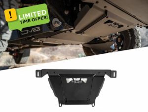 DV8 Offroad Front Skid Plate for 2024 Toyota Tacoma | Protects Bottom of Engine & Intercooler | Retains Access to Oil Filter | Rigid Fitment | Compatible w/Factory & DV8 Front Bumpers | Steel