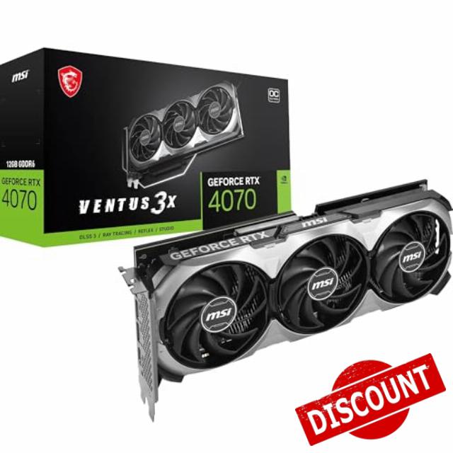 MSI GeForce RTX 4070 VENTUS 3X E1 12G OC Graphics Card - RTX 4070 GPU
