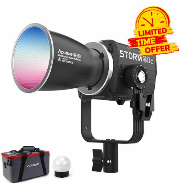 Aputure Storm 80c RGB LED Video Light - 80W Full-Color Point Source Fixture