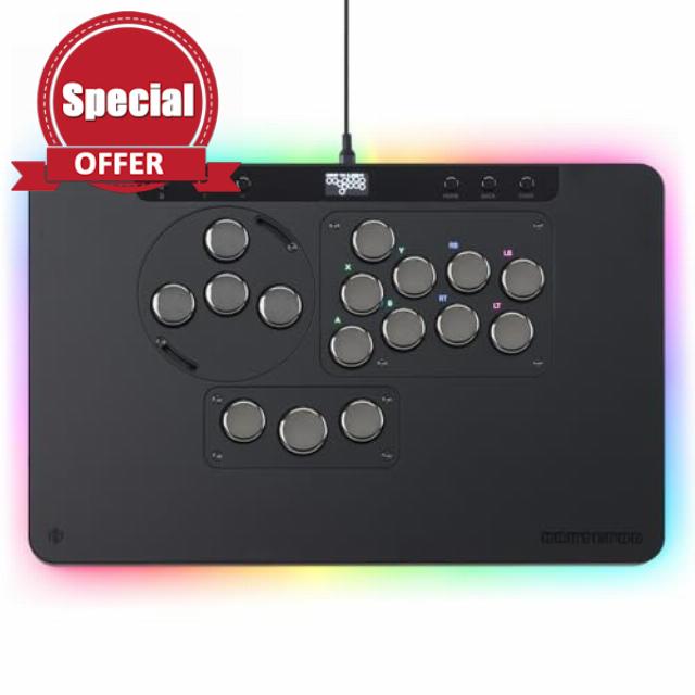 Haute42 Leverless Controller for Arcade Gaming: X1 Low Profile - Three Removable Modules - Extra Large Form Factor - Ambient Backlight - Tournament Lock Switch Controller for PC/PS4/PS3/Switch/Xbox