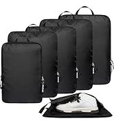 BAGAIL Ultralight Compression Packing Cubes with Travel Shoe Bag Super Thin and Sturdy 40D Nylon ...