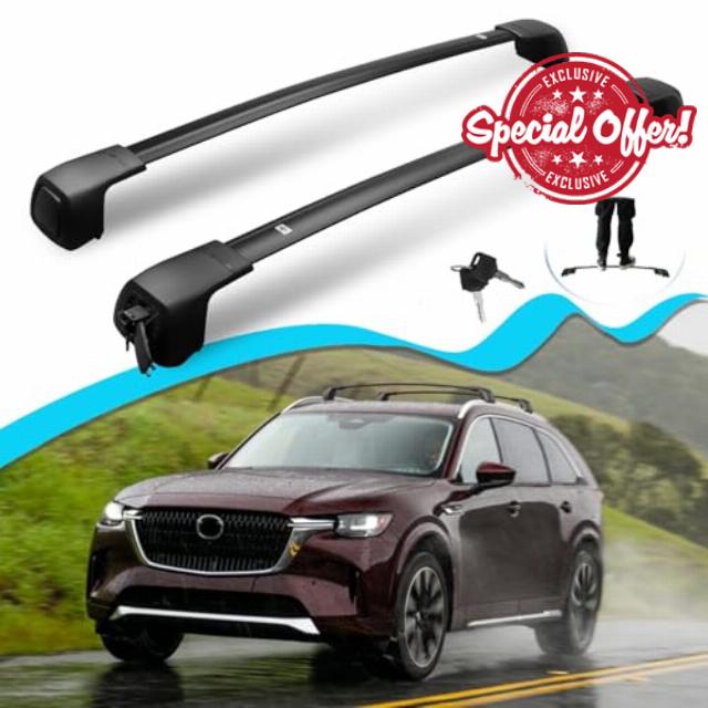 Upgraded Lockable Roof Racks Cross Bars for Mazda CX-70 & CX70 PHEV 2025