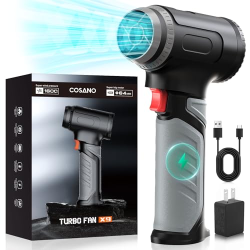 1600G Thrust - Stepless Speed Control - Electric Cordless Leaf Blower with Silicone Handle for Car Drying