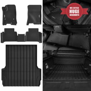 Naibeve Floor Mats and Truck Bed Mat for 2023 2024 2025 Chevrolet Chevy Colorado/GMC Canyon - for Chevy Colorado/GMC Canyon Floor Mats Liners Front & Rear Row Accessories(Truck Mat+Floor Mats)
