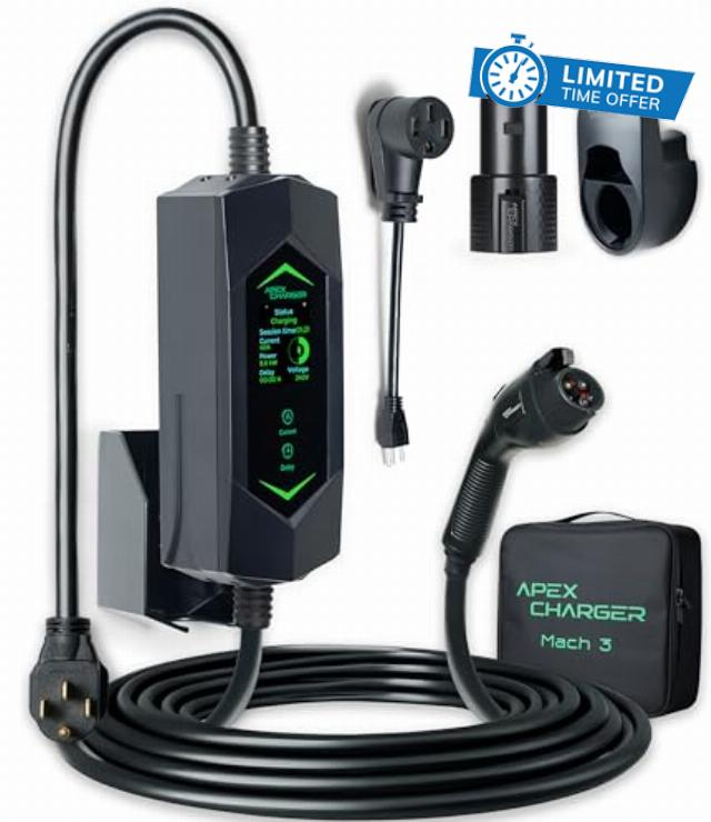 MACH 3 Fast 40 Amp Level 1&2 Portable EV Charger