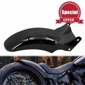 Rear Fender with LED Tail Light Turn Signals Running Brake Light Kit Compatible with Harley Softail Fat boy FLFB 2018-2024 (Gloss Black)