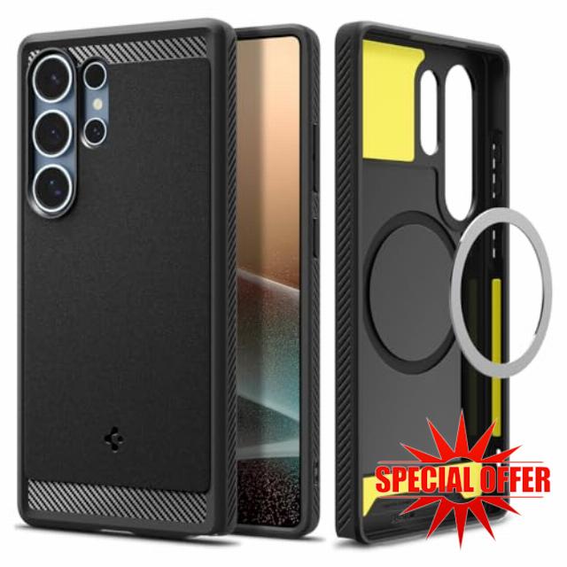 Spigen Rugged Armor MagFit Case for Samsung Galaxy S25 Ultra