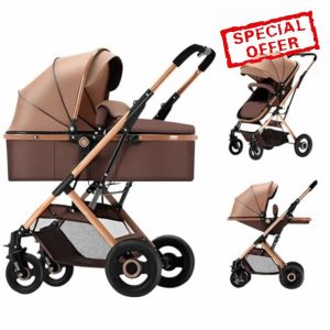 2 in 1 Convertible Baby Stroller Newborn Reversible Bassinet Pram