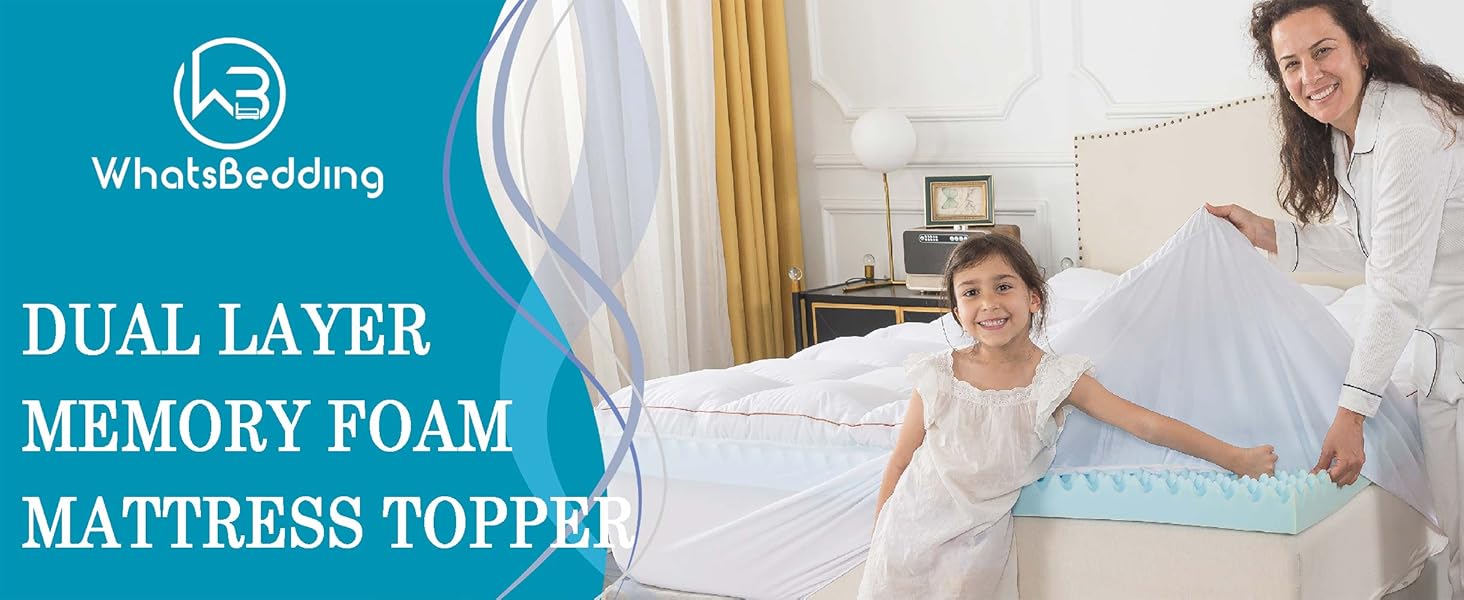 dual layer memory foam mattress topper