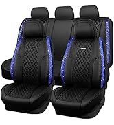 CAR PASS Leather Car Seat Covers, Breathable Waterproof Nappa Automotive Seat Covers Full Set Ant...