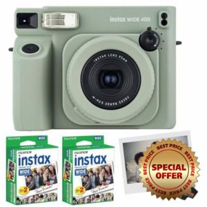 Fujifilm INSTAX Wide 400 Instant Camera - Sage Green (Camera + 2 Wide Twin Packs)