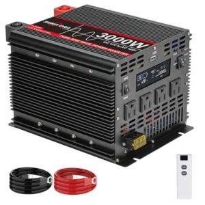 3000 Watt Pure Sine Wave Power Inverter with LCD 12V DC to 110V/120V AC Inverter Car Power Inverter with 4 AC Outlets & 1 USB Port for Vehicle RV Truck Camping