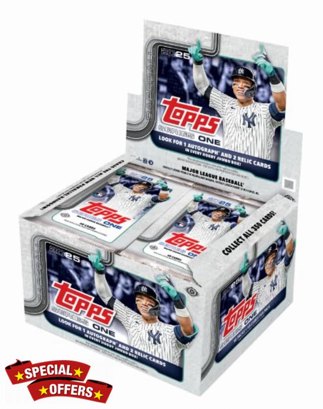 2025 Topps Series 1 Baseball Sealed Jumbo HTA Hobby Box (1 Autograph And 2 Relic Per Box)