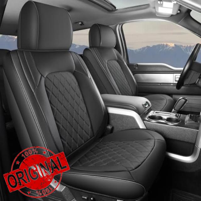 Umbrauto Seat Covers for Ford F150| Waterproof Faux Leather Pickup Truck Seatcovers for 2015-2024 Ford F150 SuperCrew/ 2017-2024 F250 F350 F450 Super Duty Crew Cab XL XLT Lariat King Ranch Platinum