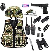 KalaDuck Police Costume for Children, Role Play Police Vest with Toy Police Accessories, 12 S...