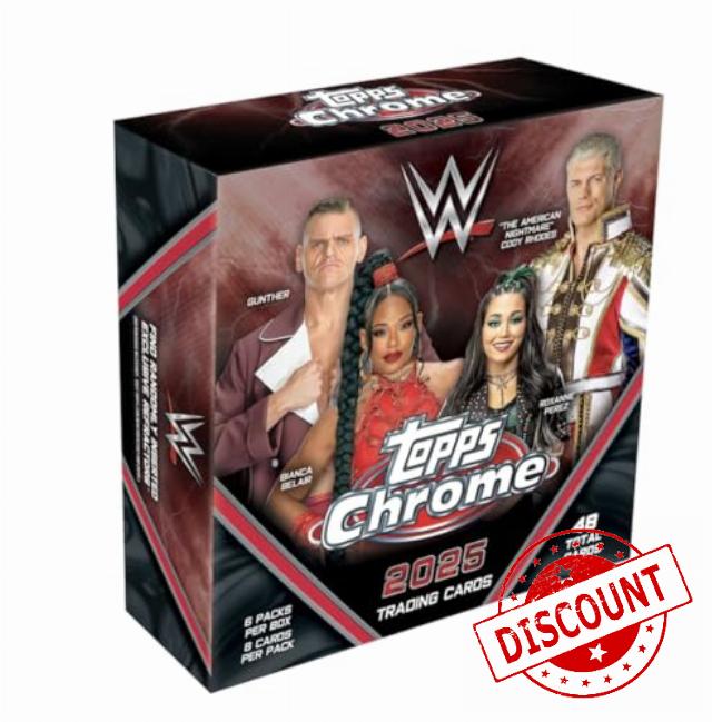 2025 Topps Chrome WWE Sealed Mega Box (1 Autograph Or Numbered Refractor Per Box)