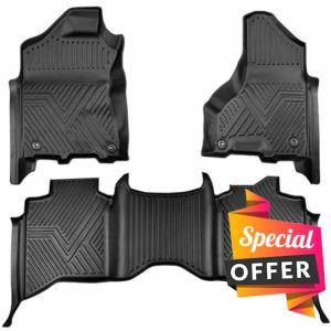 Floor Mats for 2013-2018 Dodge Ram 1500/2500/3500 Crew Cab & 2019-2024 Ram 1500 Classic Crew Cab | Custom Fit | Front & Rear | Front Bucket | All-Weather Car Liners for Trucks