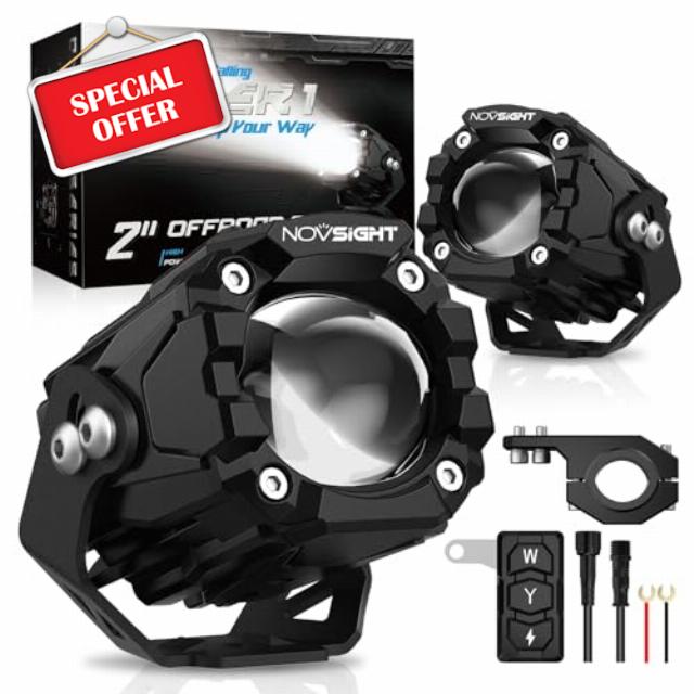 NOVSIGHT LED Pods Lights Driving Lights - 2'' with 8 Light Modes 2 Kinds Brackets