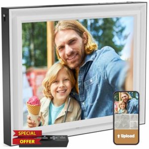 Pix-Star 17 inch Extra Large Digital Frame | Free Unlimited Cloud | Share Videos and Photos by Email or App | Motion Sensor | Large Electronic Picture Frame