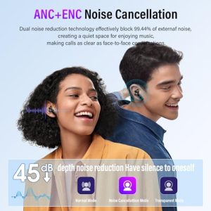 48H Bass Stereo Ear Buds with ANC/ENC Noise Cancelling/Transparency Mode