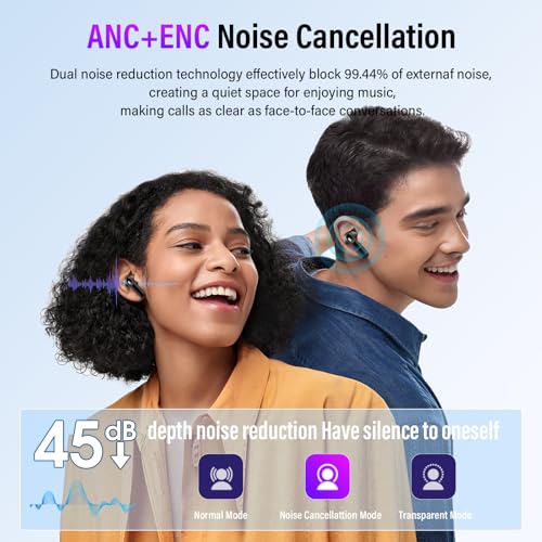 48H Bass Stereo Ear Buds with ANC/ENC Noise Cancelling/Transparency Mode