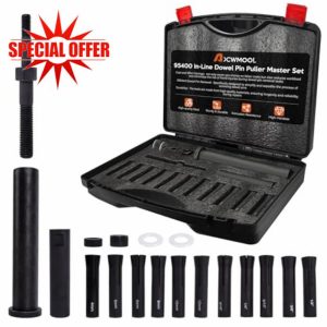 95400 in-Line Dowel Pin Puller Master Set Efficient Dowel Removal Tool with Customized Toolbox Includes Standard and Metric Collets