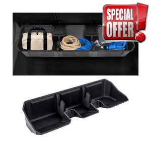 MAXDOM Under Seat Storage Fit for 2024+ Tesla Cybertruck Rear Underseat Organizer Box (Matte Black