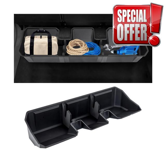 MAXDOM Under Seat Storage Fit for 2024+ Tesla Cybertruck Rear Underseat Organizer Box (Matte Black