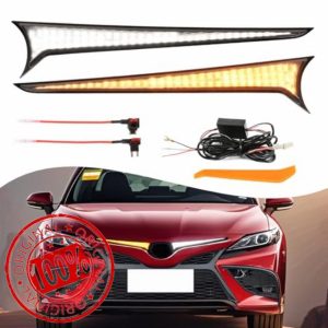 DRL Sequential Turn Signals Fit for Toyota Camry 2021 2022 2023 LED Daytime Running Lights Front Grill Lights for Camry Accessories(For 2018-2023 SE XSE TR D)