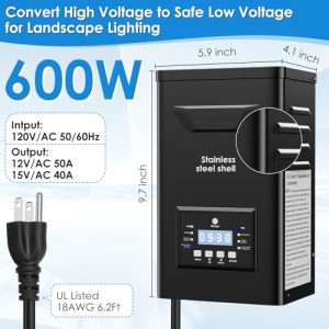 LoyeeBlis Landscape Light Transformer with Timer and Photocell Sensor