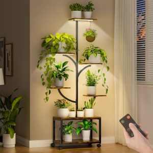 7 Tiered Metal Plant Shelf with Wheels