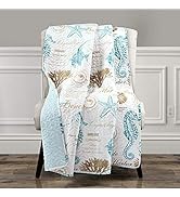 Lush Decor Farmhouse Stripe Reversible Throw, Single, 50" W x 60" L, Gray - Classic Modern Rustic...
