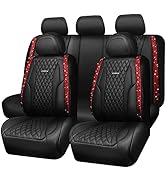 CAR PASS Leather Car Seat Covers, Breathable Waterproof Nappa Automotive Seat Covers Full Set Ant...