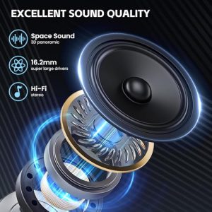 50Hrs Playtime Stereo Sound Earphones with IPX7 Waterproof Ear Buds for Fitness/Travel