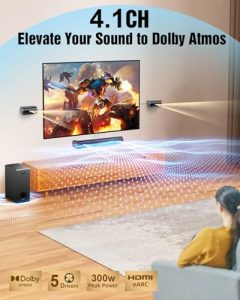 300W Sound Bar for Smart TV with Subwoofer