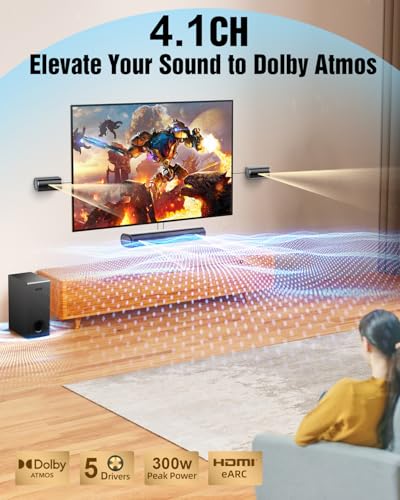 300W Sound Bar for Smart TV with Subwoofer