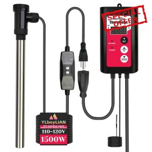 1500W Immersion Water Heater Portable Electric Bathtub & Pool Fully Submersible Water Heater with Thermostat
