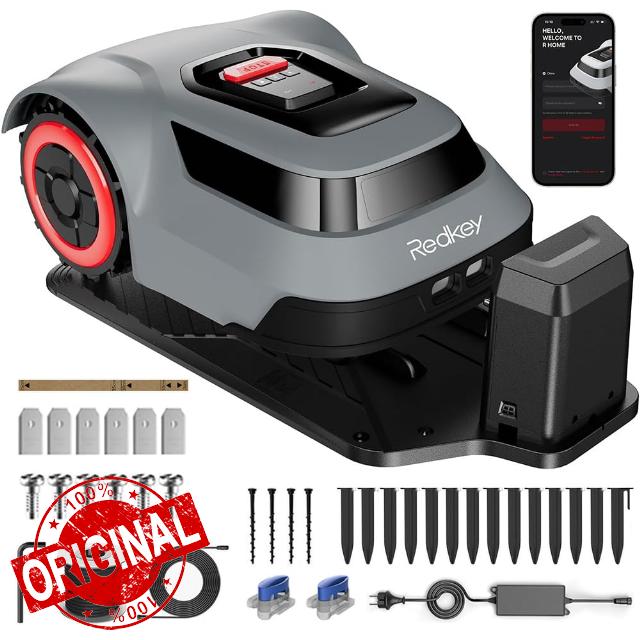 Redkey MGC500 Robot Lawn Mower with Boundary Wire for 0.12 Acre (1/8 Acre)