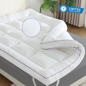WhatsBedding 3D Bubble Memory Foam Mattress Topper Queen Size