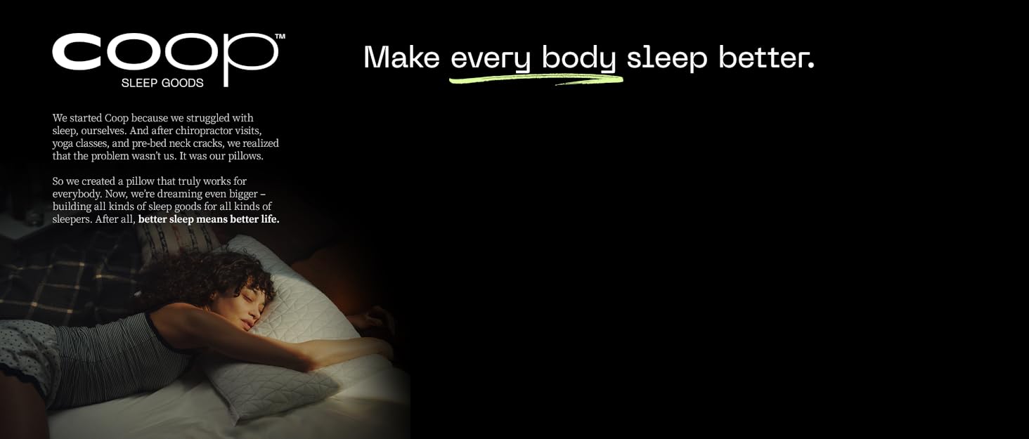 coop sleep goods brand story image the original pillow queen king