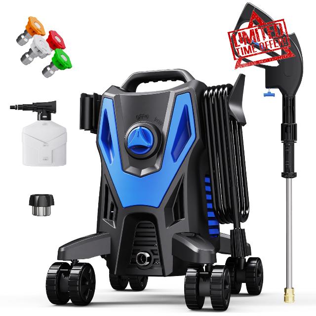 Electric Pressure Washer 4500 PSI 3.0 GPM High Power Washer with Anti-Tipping