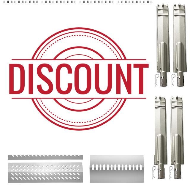 16631 16520 Heat Plate Set with 4 Packs Heavy Duty Burner and Cooking Grid Grates Replacement for Bull Flame Tamer Replacement Parts