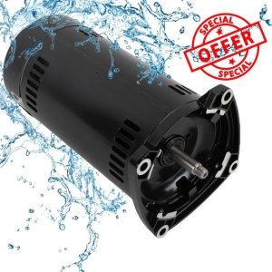 USQ1102 Square Flange Pool Pump Motor 1 HP Single Speed Compatible with AO Smith 1 HP Capacitor Start Single Speed StaRite Dura-Glas Max-E-Glas P2RA5E-181L