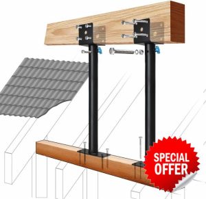 2Pack 3.6" Saddle Stainless Steel Roof Riser for Patio Pergola